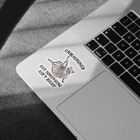 3Pcs Undiagnosed But Something Ain't Right Sticker Funny Raccoon Trash Panda Gift Undiagnosed But Something is Definitely Wrong Stickers Sarcastic Decal for Laptop Bottle Phone Car Hard Hat 3" (U1) in Saudi Arabia