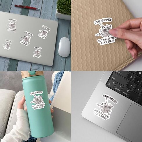 3Pcs Undiagnosed But Something Ain't Right Sticker Funny Raccoon Trash Panda Gift Undiagnosed But Something is Definitely Wrong Stickers Sarcastic Decal for Laptop Bottle Phone Car Hard Hat 3" (U1) in Saudi Arabia
