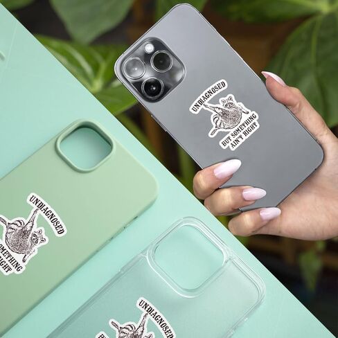 3Pcs Undiagnosed But Something Ain't Right Sticker Funny Raccoon Trash Panda Gift Undiagnosed But Something is Definitely Wrong Stickers Sarcastic Decal for Laptop Bottle Phone Car Hard Hat 3" (U1) in Saudi Arabia