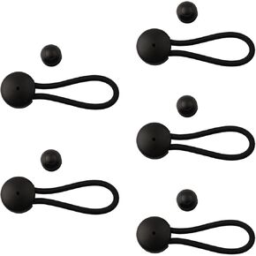5pcs Shock Cord Fastener Bungee Clips with Knob for Tent Camping Boats Yachts RV Covers(black) in Saudi Arabia