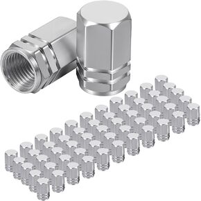 50 قطعة من أغطية جذع صمام الإطارات، أغطية جذع صمام الكروم، غطاء صمام الإطارات المعدني، أغطية صمامات عجلة مقاومة للماء بتصميم سداسي، سبائك ألومنيوم مقاومة للتسرب للسيارات وسيارات الدفع الرباعي والشاحنات والدراجات النارية (فضي) in Kuwait