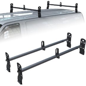 قضيب سلم متقاطع مناسب 2003-2022 Chevy Express|2003-2022 GMC Savana|1999-2014 ملحقات Econoline Utility Van لأنابيب قوارب الكاياك الخشبية وحامل البضائع بسعة 600 رطل مع سدادة 2 بار in Kuwait