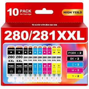 280 281 TR8620a Ink Cartridges High Yield Replacement for Canon PGI-280XXL CLI-281XXL 280XXL 280 281 XXL for Color Printer Pixma TR8600 TR8622a TR8620 TR8520 TS9120 TS9521c TS6120 TS8220 ink 10-Pack in Kuwait