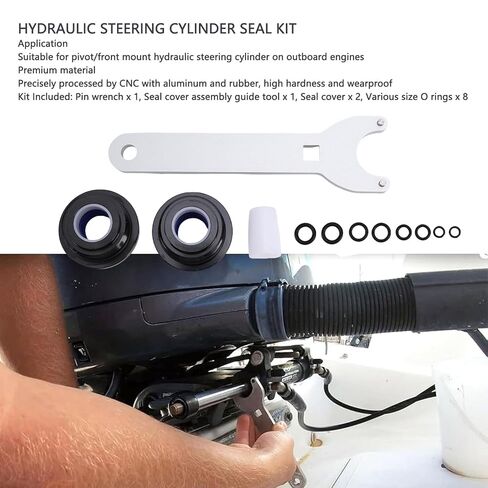 VBESTLIFE Seal Kit for Seastar Hydraulic Steering Cylinder Seal Kit with Pin Wrench, Replacement for HS5157 HC5340 HC5341 HC5342, Rubber Material in Saudi Arabia