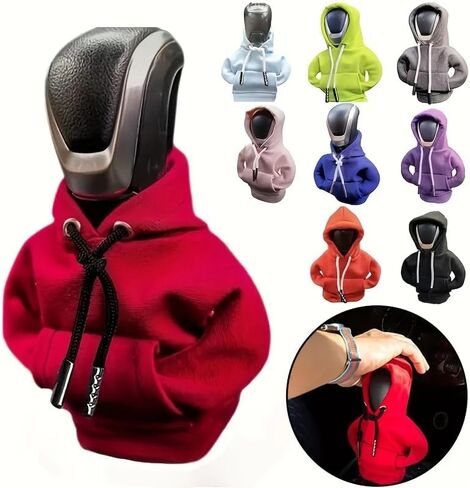 1Pc Mini Car Gear Shift Cover Hoodie - Stylish Anthropomorphic Shift Knob Design, Soft Fabric Multi-Color Options Fit for Most Vehicles, Interior Accessories & Car Decor, Vehicle Style Upgrade，Red in Saudi Arabia