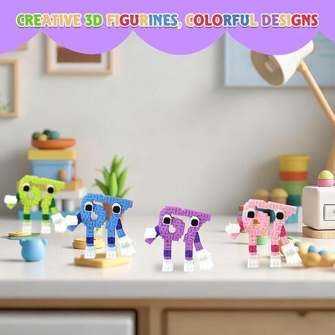 شخصية Steal a Brainrot 67 Meme القابلة للتجميع، ديكور مكتب لعبة فنية ملونة، زينة عرض إبداعية للمنزل والمكتب، تمثال شخصية صغير مرن (4 قطع) in Kuwait