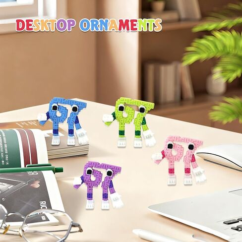 شخصية Steal a Brainrot 67 Meme القابلة للتجميع، ديكور مكتب لعبة فنية ملونة، زينة عرض إبداعية للمنزل والمكتب، تمثال شخصية صغير مرن (4 قطع) in Kuwait