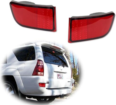 Car Rear Bumper Reflector Tail Brake Light Cover Shells Compatible With Toyota 4Runner 2003-2005/ Toyota Land Cruiser Prado 120 2002-2009(Smoked Lens) in Saudi Arabia