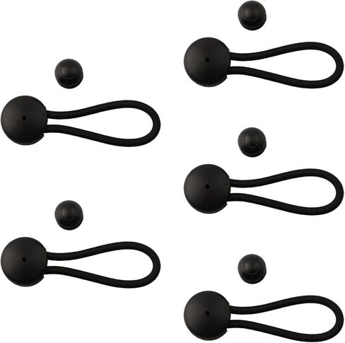 5pcs Shock Cord Fastener Bungee Clips with Knob for Tent Camping Boats Yachts RV Covers(black) in Saudi Arabia