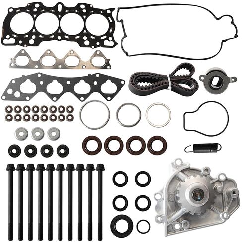 HS26159PT Head Gasket Bolt Set with Timing Belt Kit with Water Pump Fit for Honda CR-V CRV 1997-2001 2.0L L4 1972cc DOHC B20Z2 Replace CPWK124 TCK184 95184K1 in Saudi Arabia