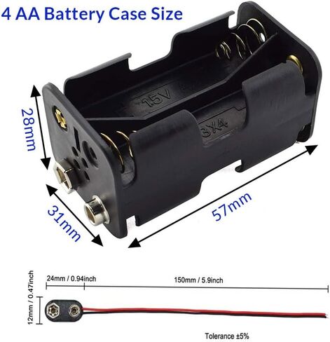 JWISLAND (Pack of 18) A23 Battery Holder, 12V 23A Battery Case Holder Box, 1x23A Plastic Battery Holder with Leads Wires, Black in Kuwait