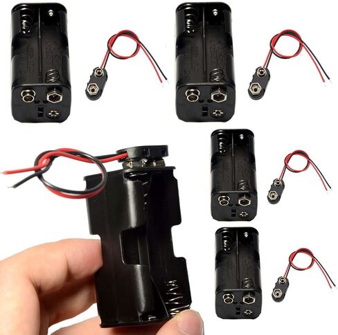 JWISLAND (Pack of 18) A23 Battery Holder, 12V 23A Battery Case Holder Box, 1x23A Plastic Battery Holder with Leads Wires, Black in Kuwait