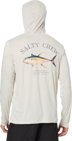 قميص شمسي بغطاء للرأس من Salty Crew باللون الأبيض MD in Saudi Arabia