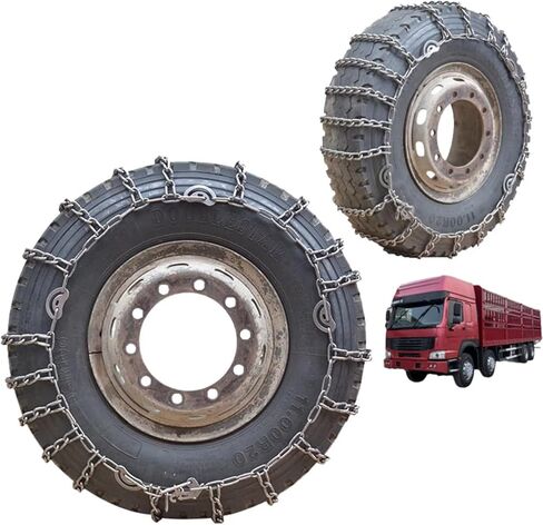 9mm Set of 2 Heavy Duty Snow Chains for Suvs Pickup AVT Cars Skid Traction Chains High Strength Manganese Emergency Use for Tire Reliable 275/80R22.5 2pcs 285/80R22.5 in Saudi Arabia