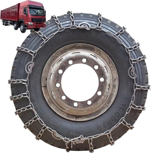 9mm Set of 2 Heavy Duty Snow Chains for Suvs pickup and Cars Skid Traction Chains High Strength Manganese Emergency Use for Tire Reliable 9R22.5 2pcs 295/80R22.5 in Saudi Arabia