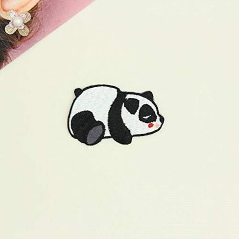 Panda Iron On Patches 9 Pcs Cute Panda Jackets Delicate Jeans Embroidery Patches Men in Saudi Arabia