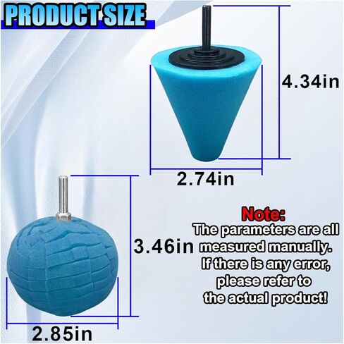 6PCS Car Drill Buffing Polishing Sponge Pads for Wheel Hub Cleaning - Car Cone Metal Polish Foam Sponge Buffing Polishing Balls for Auto Wheel Care&Detail Cleaning - Auto Buffer Polisher Kit in Saudi Arabia
