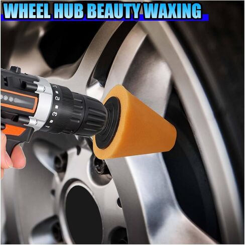 6PCS Car Drill Buffing Polishing Sponge Pads for Wheel Hub Cleaning - Car Cone Metal Polish Foam Sponge Buffing Polishing Balls for Auto Wheel Care&Detail Cleaning - Auto Buffer Polisher Kit in Saudi Arabia