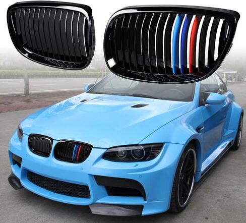 1 Pair Glossy Black M Color Front Upper Kidney Grill Compatible with 2008-2013 3-Series M3 (E92/ E93) 2007-2010 BMW Coupe E93 06-10 BMW E92 2D in Saudi Arabia