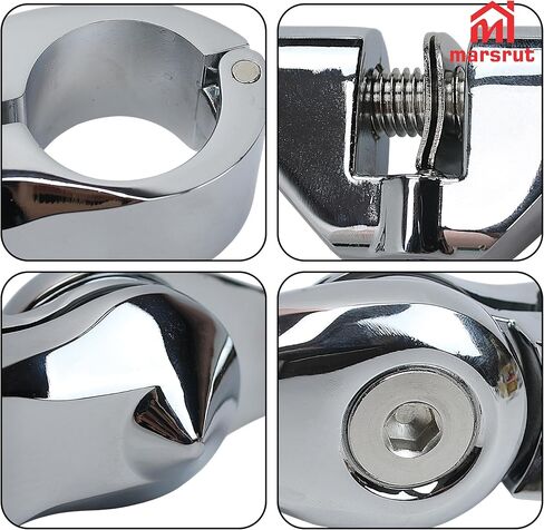 1.25" Long Angled Highway Foot Pegs Mount Kit for All Models with 1.25" (32mm) Engine Guards, for Harley Touring Electra Glide Street Glide Road King Road Glide, Dyna, Sportster XL 1200 883, Softail in Saudi Arabia