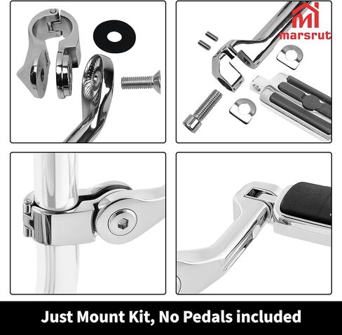 1.25" Long Angled Highway Foot Pegs Mount Kit for All Models with 1.25" (32mm) Engine Guards, for Harley Touring Electra Glide Street Glide Road King Road Glide, Dyna, Sportster XL 1200 883, Softail in Saudi Arabia