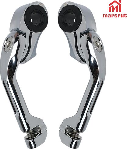 1.25" Long Angled Highway Foot Pegs Mount Kit for All Models with 1.25" (32mm) Engine Guards, for Harley Touring Electra Glide Street Glide Road King Road Glide, Dyna, Sportster XL 1200 883, Softail in Saudi Arabia