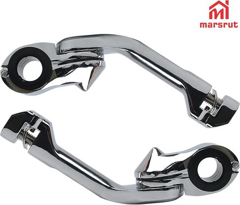 1.25" Long Angled Highway Foot Pegs Mount Kit for All Models with 1.25" (32mm) Engine Guards, for Harley Touring Electra Glide Street Glide Road King Road Glide, Dyna, Sportster XL 1200 883, Softail in Saudi Arabia
