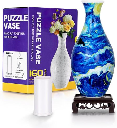 BELEEV 3D Puzzle Vase for Adults, 160 Pieces DIY Plastic Flower Vase, Compatible with Block Flowers, Unique Home & Office Decor, Housewarming and Birthday Gift for Flower Arrangements (Floral Bird) in Saudi Arabia