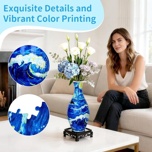 BELEEV 3D Puzzle Vase for Adults, 160 Pieces DIY Plastic Flower Vase, Compatible with Block Flowers, Unique Home & Office Decor, Housewarming and Birthday Gift for Flower Arrangements (Floral Bird) in Saudi Arabia