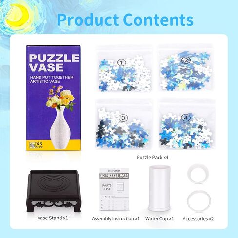 BELEEV 3D Puzzle Vase for Adults, 160 Pieces DIY Plastic Flower Vase, Compatible with Block Flowers, Unique Home & Office Decor, Housewarming and Birthday Gift for Flower Arrangements (Floral Bird) in Saudi Arabia