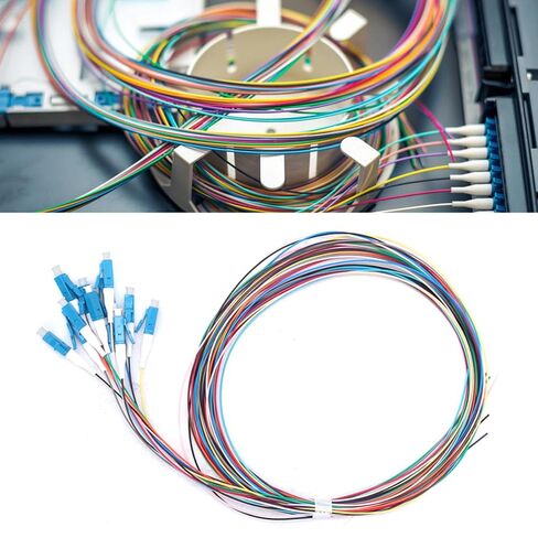 Fafeicy 12 Strand Fiber Optic Pigtail, LC/UPC Single Mode Low Insertion Loss 1.5m 1310-1550nm, Low Insertion Loss and Good Temperature Stability Used in Optical Fiber LAN in Saudi Arabia