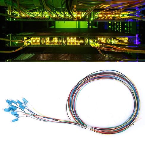 Fafeicy 12 Strand Fiber Optic Pigtail, LC/UPC Single Mode Low Insertion Loss 1.5m 1310-1550nm, Low Insertion Loss and Good Temperature Stability Used in Optical Fiber LAN in Saudi Arabia