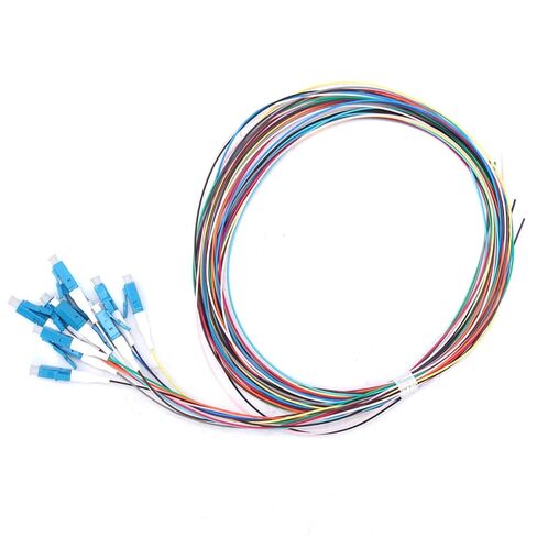 Fafeicy 12 Strand Fiber Optic Pigtail, LC/UPC Single Mode Low Insertion Loss 1.5m 1310-1550nm, Low Insertion Loss and Good Temperature Stability Used in Optical Fiber LAN in Saudi Arabia
