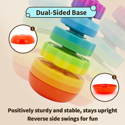 ألعاب مونتيسوري لعمر 1+ سنة، ألعاب أطفال تعليمية للتكديس والدوران، ألعاب تعليمية ألعاب حسية للأطفال الصغار من سن 1 إلى 3 سنوات، هدية عيد الميلاد وعيد الفصح للأطفال الأولاد والبنات in Kuwait