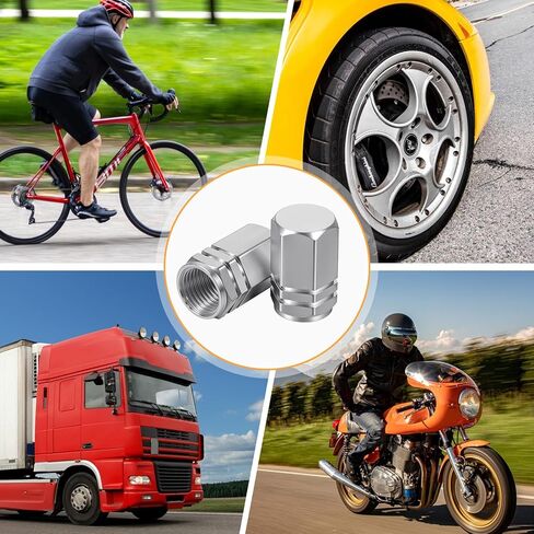 50 قطعة من أغطية جذع صمام الإطارات، أغطية جذع صمام الكروم، غطاء صمام الإطارات المعدني، أغطية صمامات عجلة مقاومة للماء بتصميم سداسي، سبائك ألومنيوم مقاومة للتسرب للسيارات وسيارات الدفع الرباعي والشاحنات والدراجات النارية (فضي) in Kuwait