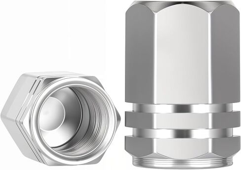 50 قطعة من أغطية جذع صمام الإطارات، أغطية جذع صمام الكروم، غطاء صمام الإطارات المعدني، أغطية صمامات عجلة مقاومة للماء بتصميم سداسي، سبائك ألومنيوم مقاومة للتسرب للسيارات وسيارات الدفع الرباعي والشاحنات والدراجات النارية (فضي) in Kuwait