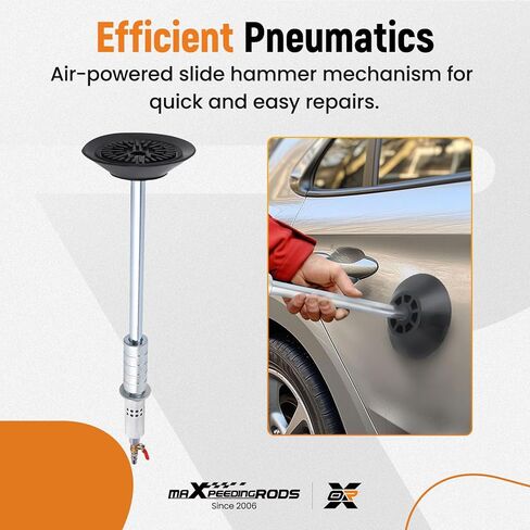 maxpeedingrods أداة سحب دنت السيارة المطورة، أداة سحب دنت هوائية، مطرقة منزلق مع 3 أكواب شفط 3.2 بوصة، 4.7 بوصة، 5.9 بوصة، طقم إصلاح انبعاجات الجسم التلقائي، أداة يدوية لإزالة دنت 24.2 بوصة in Saudi Arabia