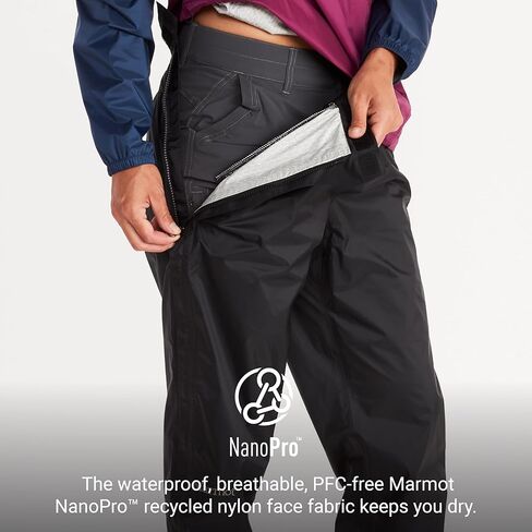 Marmot Women's PreCip Lightweight Waterproof Full-Zip Pant, Jet Black, X-Large in Saudi Arabia