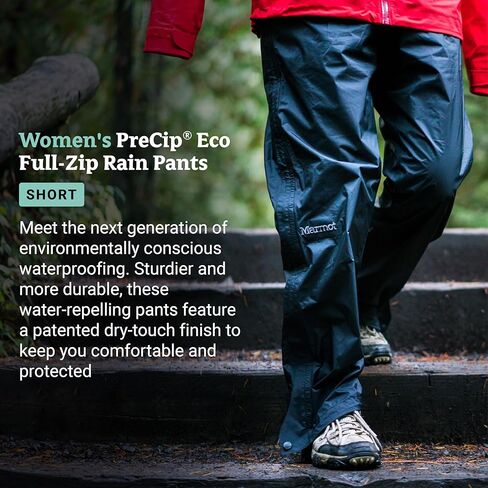 Marmot Women's PreCip Lightweight Waterproof Full-Zip Pant, Jet Black, X-Large in Saudi Arabia