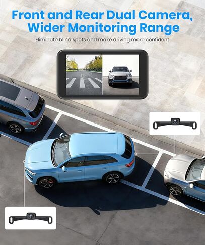 AUTO-VOX CS-2 Wireless Backup Camera, Stable Digital Signal Rear View Camera&4.3'' Monitor, Back Up Camera System Wireless for Car, Trucks, RV, Trailer, Camper,Van in Kuwait