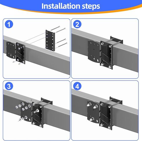 Qualward Spare Tire Mount Bracket for Trailer, Spare Tire Carrier Powder Coat Steel Black, Fits Most 4 & 5 & 6 Lugs Wheels on 4", 4.5'', 4.75'', 5" or 5.5" Bolt Patterns in Kuwait