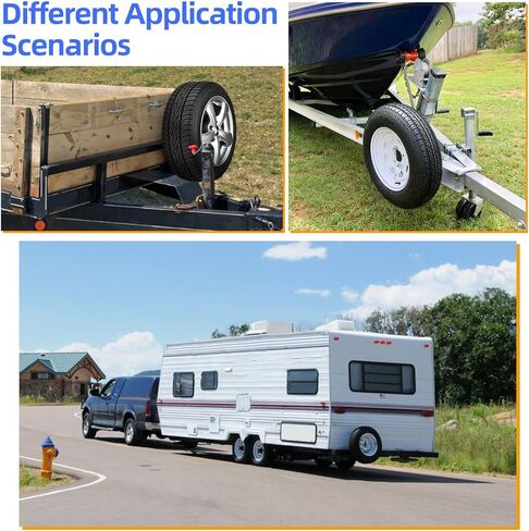 Qualward Spare Tire Mount Bracket for Trailer, Spare Tire Carrier Powder Coat Steel Black, Fits Most 4 & 5 & 6 Lugs Wheels on 4", 4.5'', 4.75'', 5" or 5.5" Bolt Patterns in Kuwait