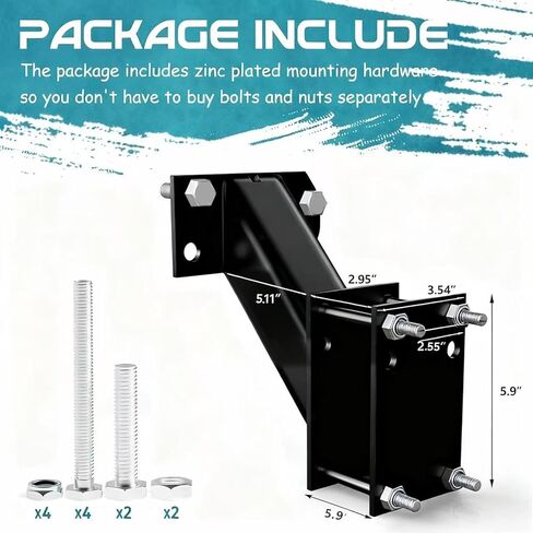 AUTODUNK Spare Tire Mount Bracket for Trailer, 120LBS Weight Capacity, Fits Most 4 & 5 Lugs Wheels on 3.94″, 4″, 4.25″ and 4.72″ Bolt Patterns in Kuwait