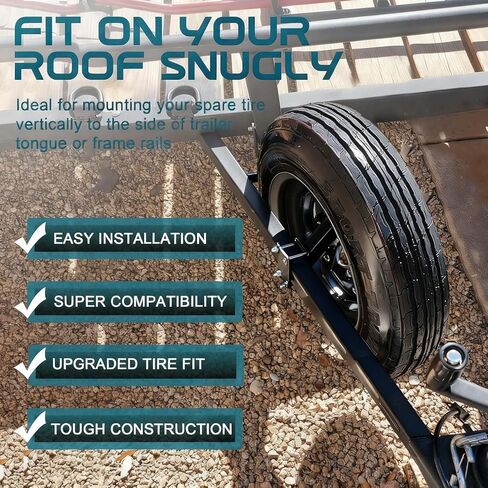 AUTODUNK Spare Tire Mount Bracket for Trailer, 120LBS Weight Capacity, Fits Most 4 & 5 Lugs Wheels on 3.94″, 4″, 4.25″ and 4.72″ Bolt Patterns in Kuwait