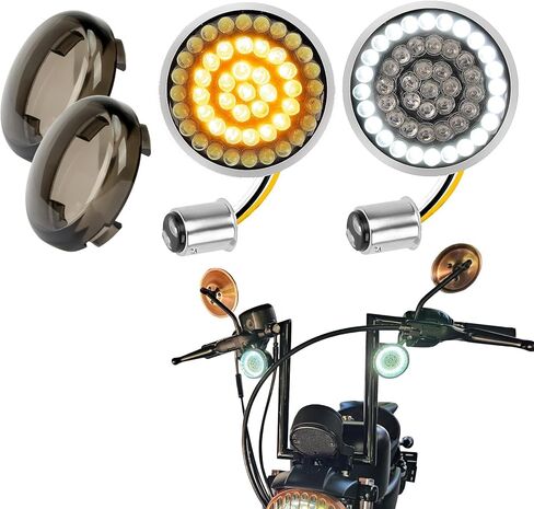 PSLER Led بدوره إشارة 2 بوصة دراجة نارية رصاصة 48 المصابيح الأمامية بدوره أضواء الإشارة 1157 ل Softail Dyna Touring Sportster Street Glide Road Glide 1997-2024 2PCS in Saudi Arabia