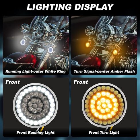 PSLER Led بدوره إشارة 2 بوصة دراجة نارية رصاصة 48 المصابيح الأمامية بدوره أضواء الإشارة 1157 ل Softail Dyna Touring Sportster Street Glide Road Glide 1997-2024 2PCS in Saudi Arabia