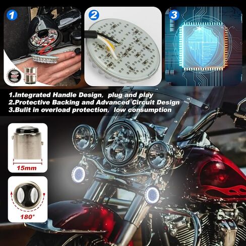 PSLER Led بدوره إشارة 2 بوصة دراجة نارية رصاصة 48 المصابيح الأمامية بدوره أضواء الإشارة 1157 ل Softail Dyna Touring Sportster Street Glide Road Glide 1997-2024 2PCS in Saudi Arabia