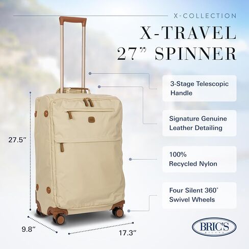 Bric's X-Bag Large Spinner with Frame - 30 Inch - Suitcases with Wheels - Checked Luggage - Black in Kuwait