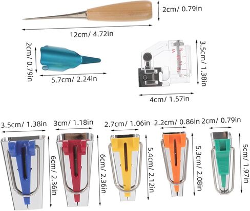 ARTIBETTER 1set Bias Tape Maker Tool Set Bias Binding Maker Kit Clips Awl and Sewing Accessories for Easy and Creative Quilting Projects in Saudi Arabia