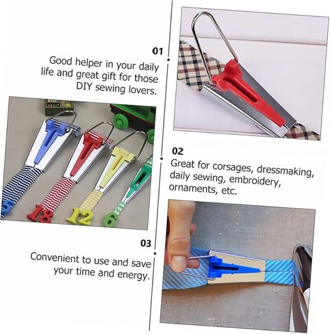 Uonlytech 1Set Bias Tape Makers Tool Kit Sewing and Quilting Supplies for Binding Fabric Strips Includes Green Tape Maker and Hemming Tool for DIY Sewing Lovers in Saudi Arabia